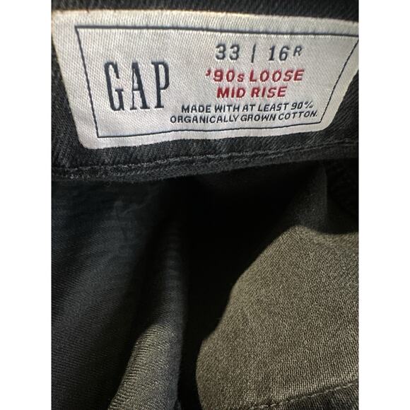 NWT Gap Mid Rise '90s Loose Cargo Jeans Washed Blk Grunge Baggy Skater Sz 33 16 - Picture 8 of 16
